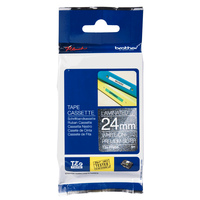 Brother TZe-PR955 szalag, 24mm × 8m, laminált - prémium ezüst háttér, fehér felirat